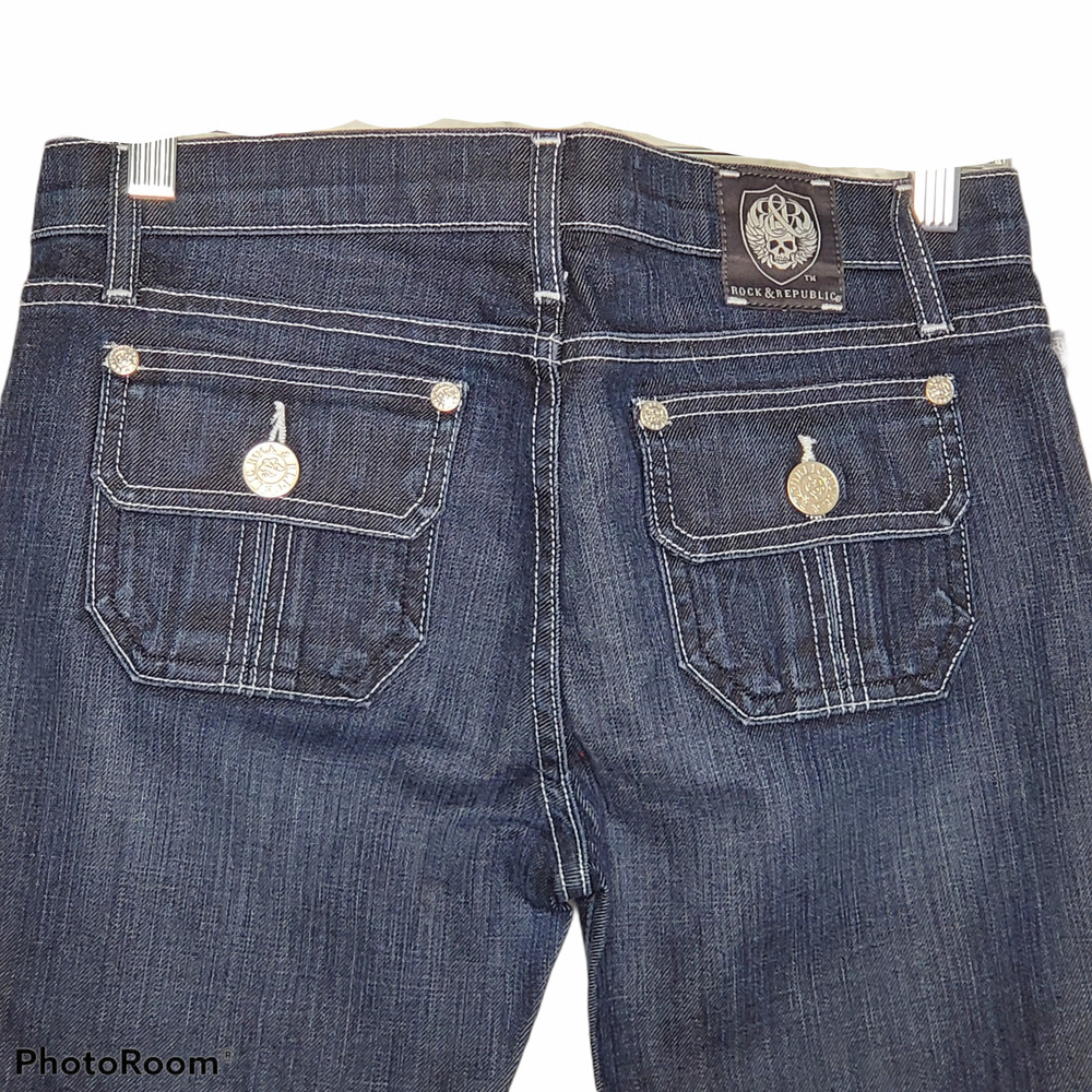Rock & Republic Dark Blue Jeans Nirvana Bootcut Sz 27 - Picture 6 of 9
